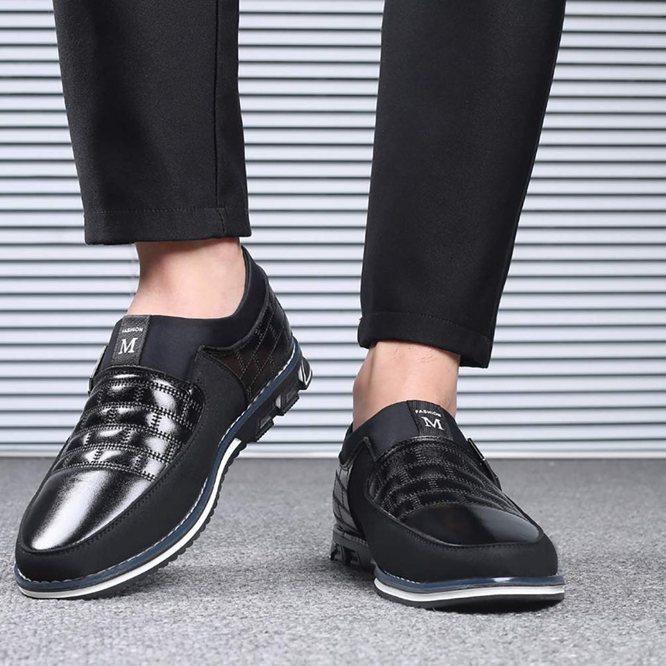 COSIDRAM - Mocasines de piel auténtica transpirables para hombre, estilo informal, para conducir, color negro y marrón, para hombres y mujeres, para trabajo, oficina o al aire libre