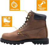 EVER BOOTS "Tank" botas de trabajo aisladas, de cuero graso, con punta suave, con suela de goma, para hombre.