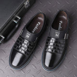 COSIDRAM - Mocasines de piel auténtica transpirables para hombre, estilo informal, para conducir, color negro y marrón, para hombres y mujeres, para trabajo, oficina o al aire libre