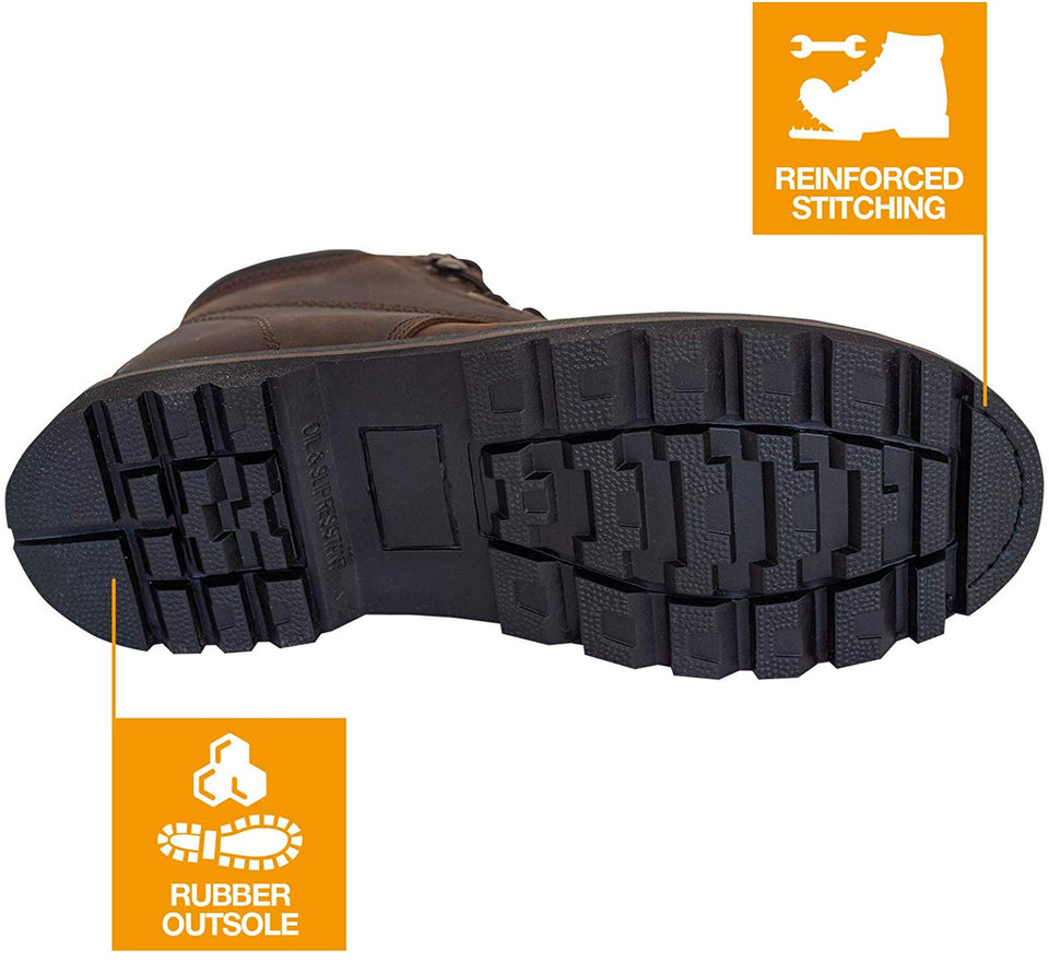 EVER BOOTS "Tank" botas de trabajo aisladas, de cuero graso, con punta suave, con suela de goma, para hombre.