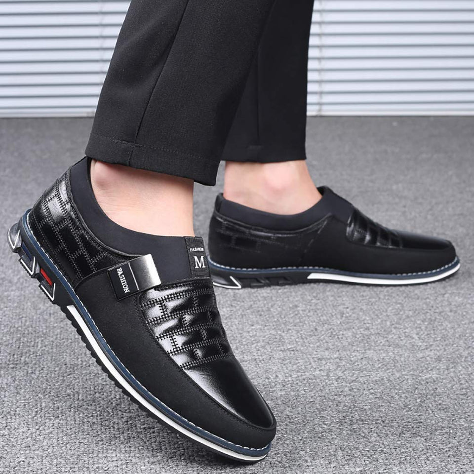 COSIDRAM - Mocasines de piel auténtica transpirables para hombre, estilo informal, para conducir, color negro y marrón, para hombres y mujeres, para trabajo, oficina o al aire libre