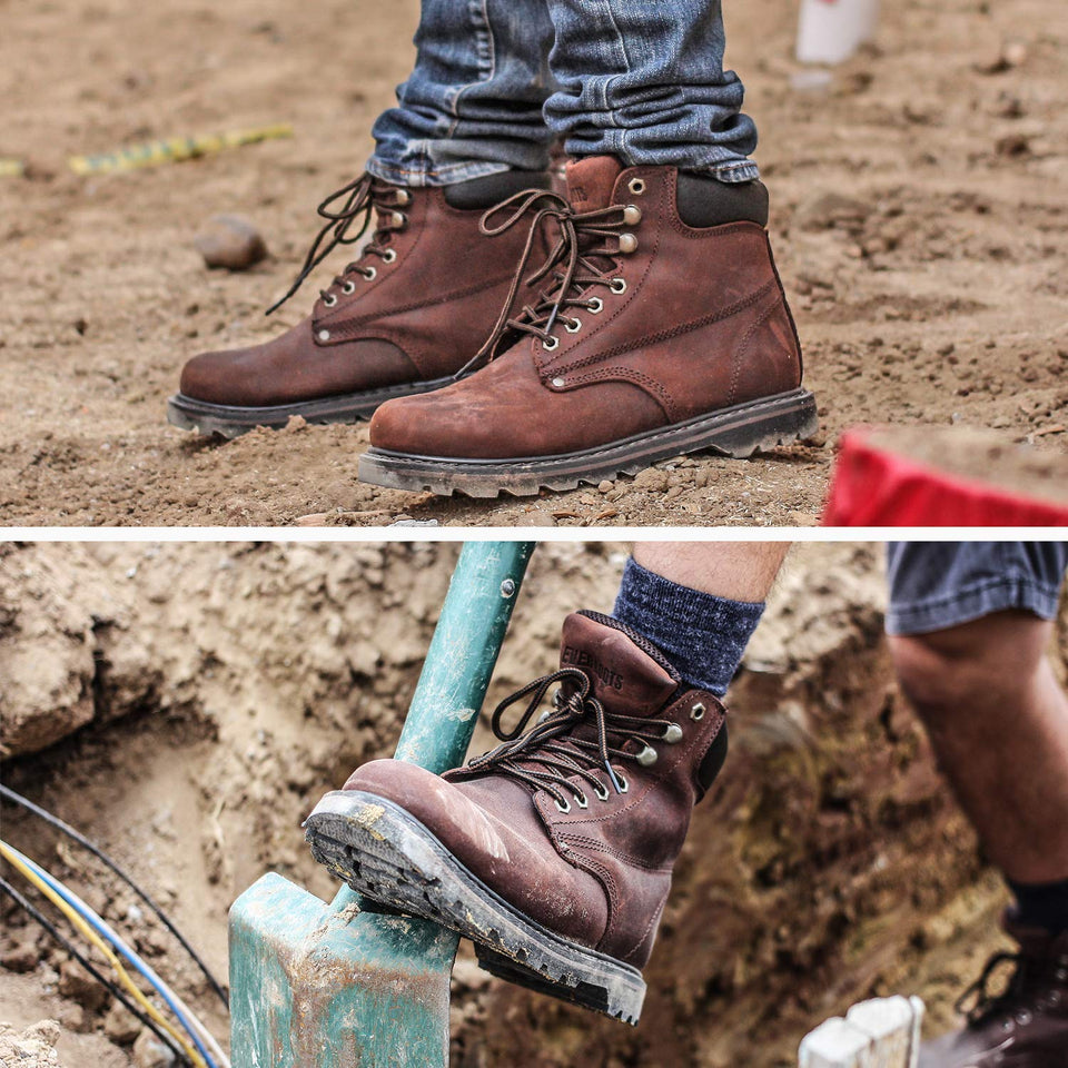 EVER BOOTS "Tank" botas de trabajo aisladas, de cuero graso, con punta suave, con suela de goma, para hombre.